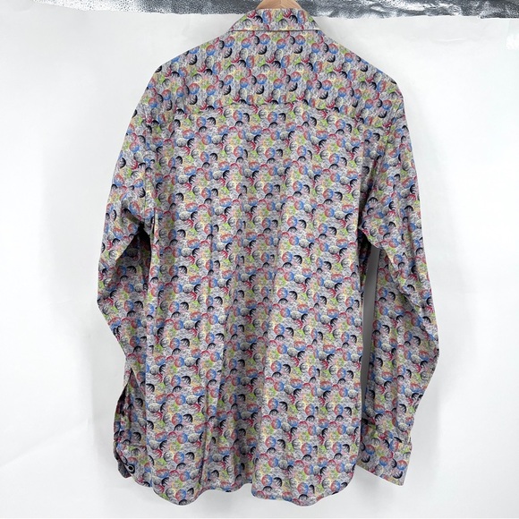 Visconti Black button down shirt men’s XL multicolored print geometric abstract - Picture 8 of 11